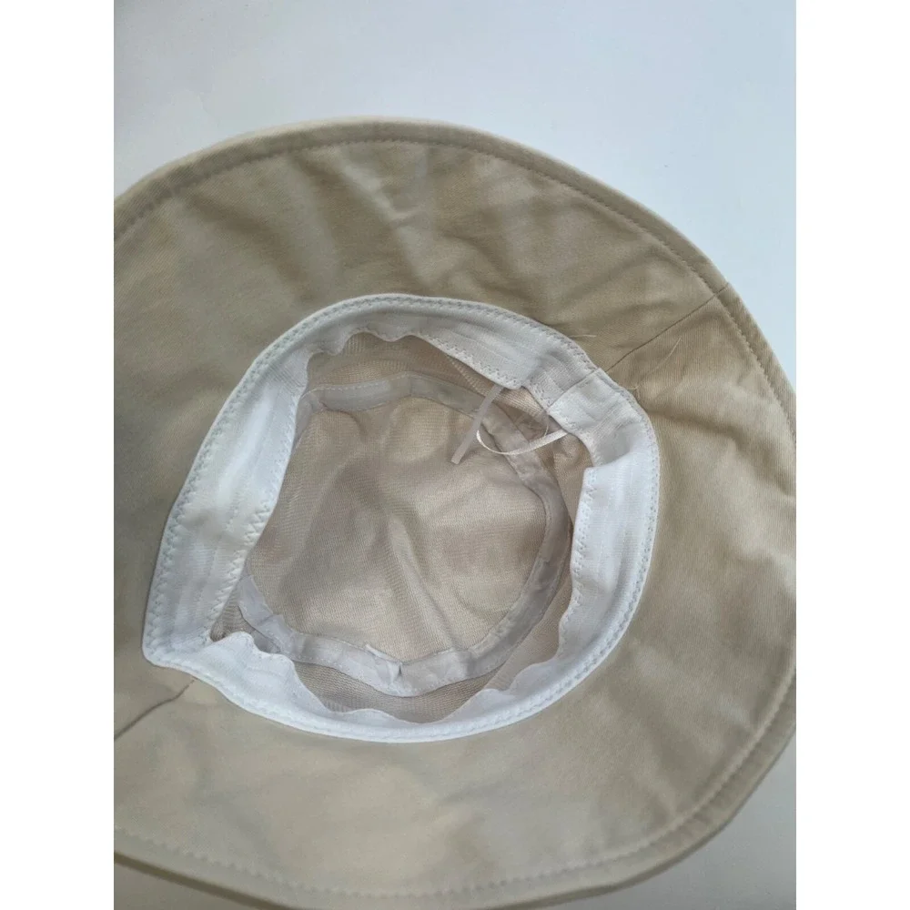 Children's Cotton Bucket Hat Size L/XL Beige with Penguins- ‎ Adorable!